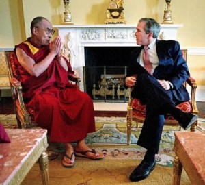 Dalai Lama: the only guy that can get away with flip flops in the office.